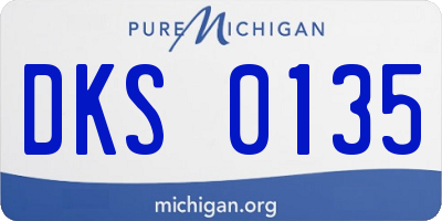 MI license plate DKS0135