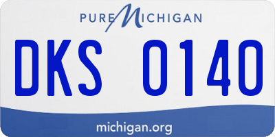 MI license plate DKS0140