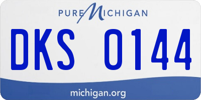 MI license plate DKS0144