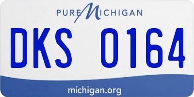 MI license plate DKS0164