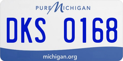 MI license plate DKS0168