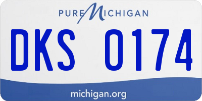 MI license plate DKS0174