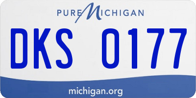 MI license plate DKS0177