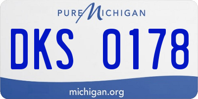 MI license plate DKS0178