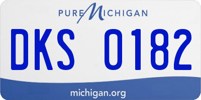 MI license plate DKS0182