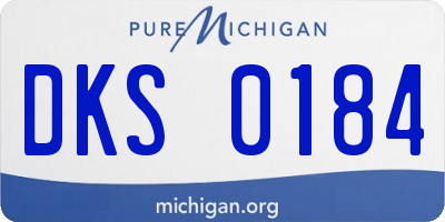 MI license plate DKS0184