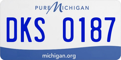 MI license plate DKS0187