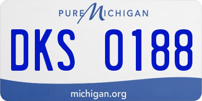 MI license plate DKS0188