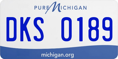 MI license plate DKS0189