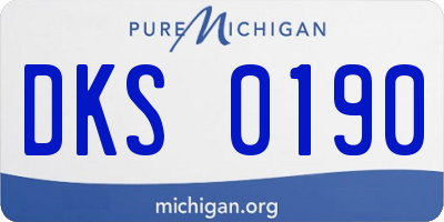 MI license plate DKS0190