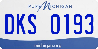 MI license plate DKS0193