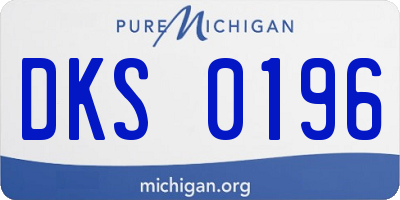 MI license plate DKS0196