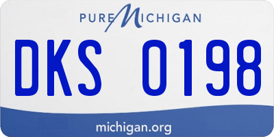 MI license plate DKS0198