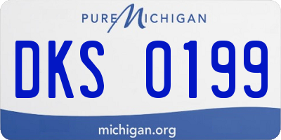 MI license plate DKS0199