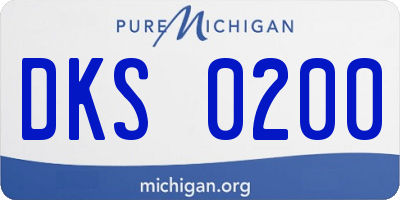 MI license plate DKS0200