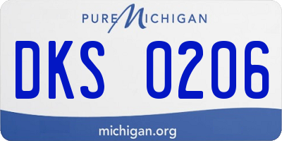 MI license plate DKS0206