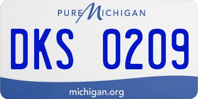 MI license plate DKS0209