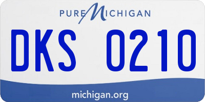 MI license plate DKS0210