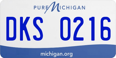 MI license plate DKS0216