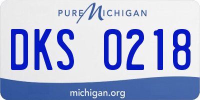MI license plate DKS0218