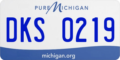 MI license plate DKS0219