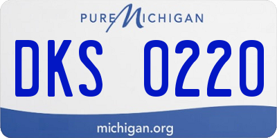 MI license plate DKS0220