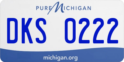 MI license plate DKS0222