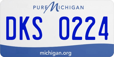 MI license plate DKS0224