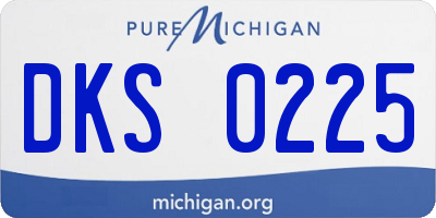 MI license plate DKS0225