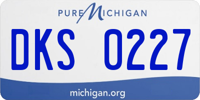 MI license plate DKS0227