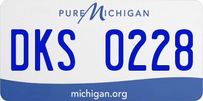 MI license plate DKS0228