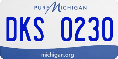 MI license plate DKS0230