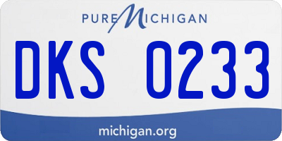 MI license plate DKS0233