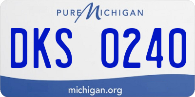 MI license plate DKS0240