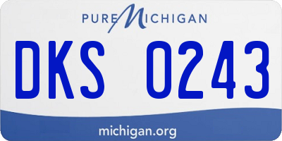 MI license plate DKS0243