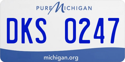 MI license plate DKS0247