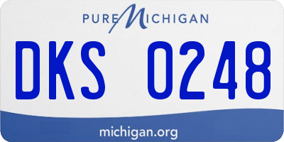 MI license plate DKS0248