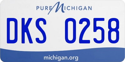 MI license plate DKS0258