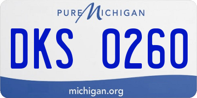 MI license plate DKS0260