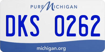 MI license plate DKS0262