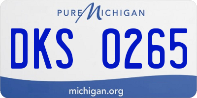 MI license plate DKS0265