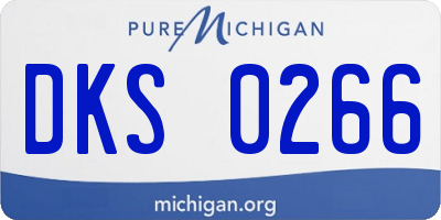 MI license plate DKS0266