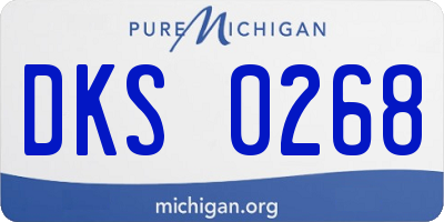 MI license plate DKS0268
