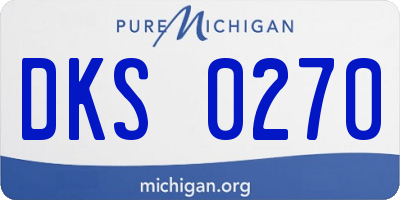 MI license plate DKS0270