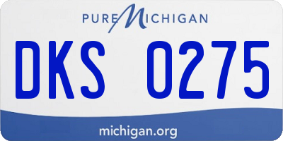 MI license plate DKS0275