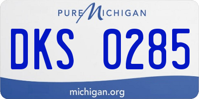 MI license plate DKS0285