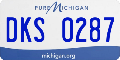 MI license plate DKS0287