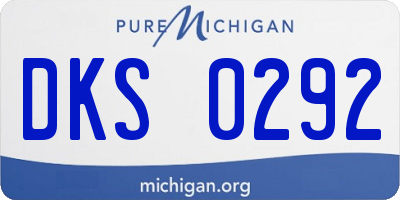 MI license plate DKS0292