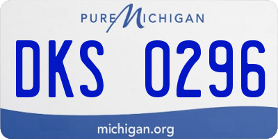 MI license plate DKS0296