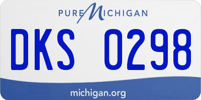 MI license plate DKS0298